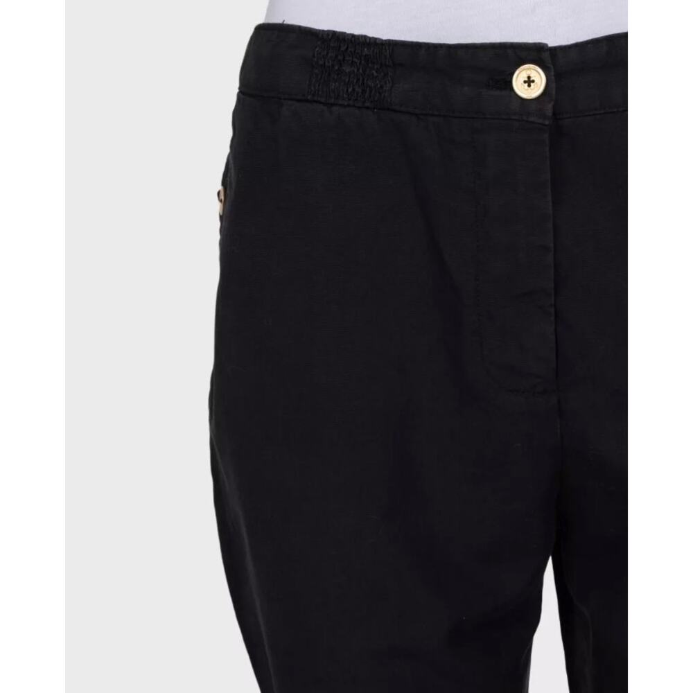 YSL Vintage Black Cotton-Silk Trousers Sz. 38 - Picture 4 of 5